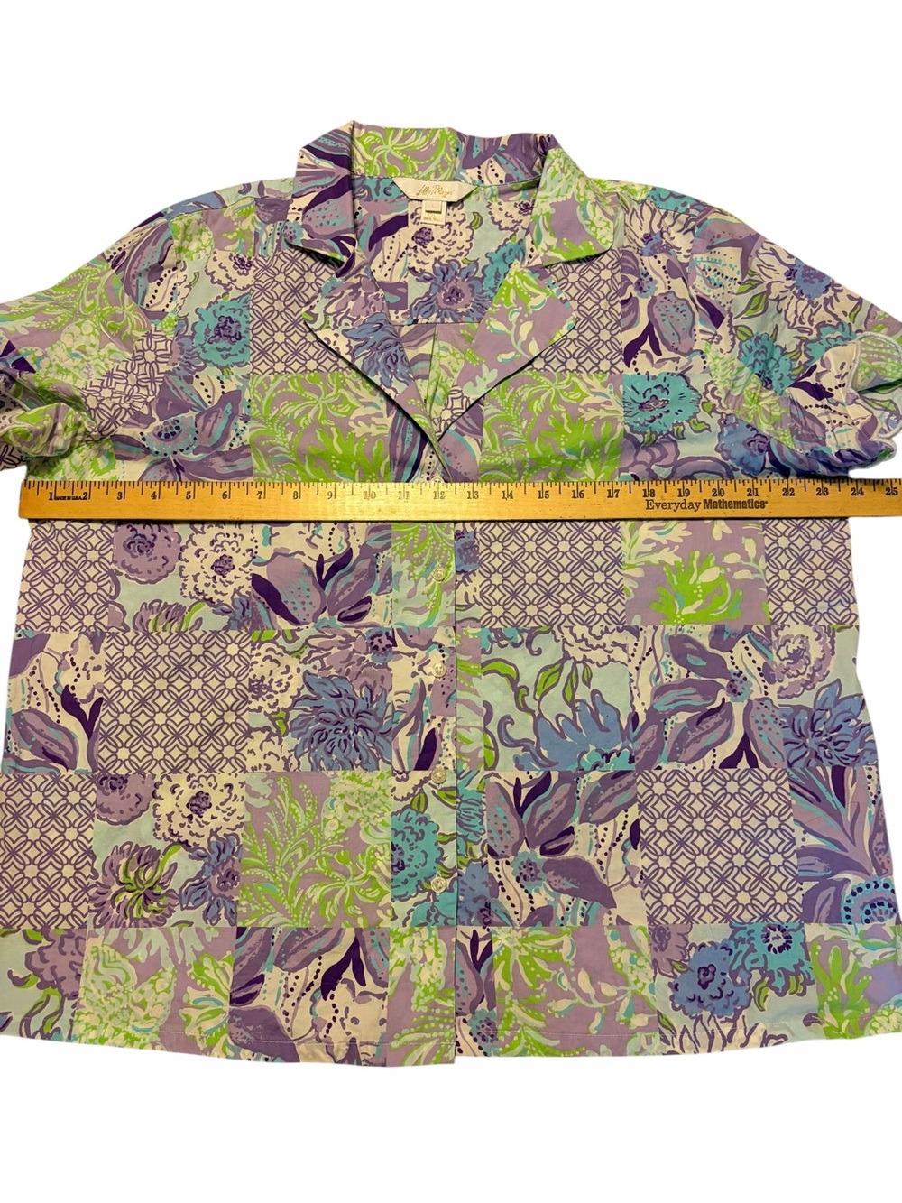 Lilly Pulitzer Biscayne Pajama Shirt and Short Set Women’s Size L Cotton Cozy - Picture 9 of 16